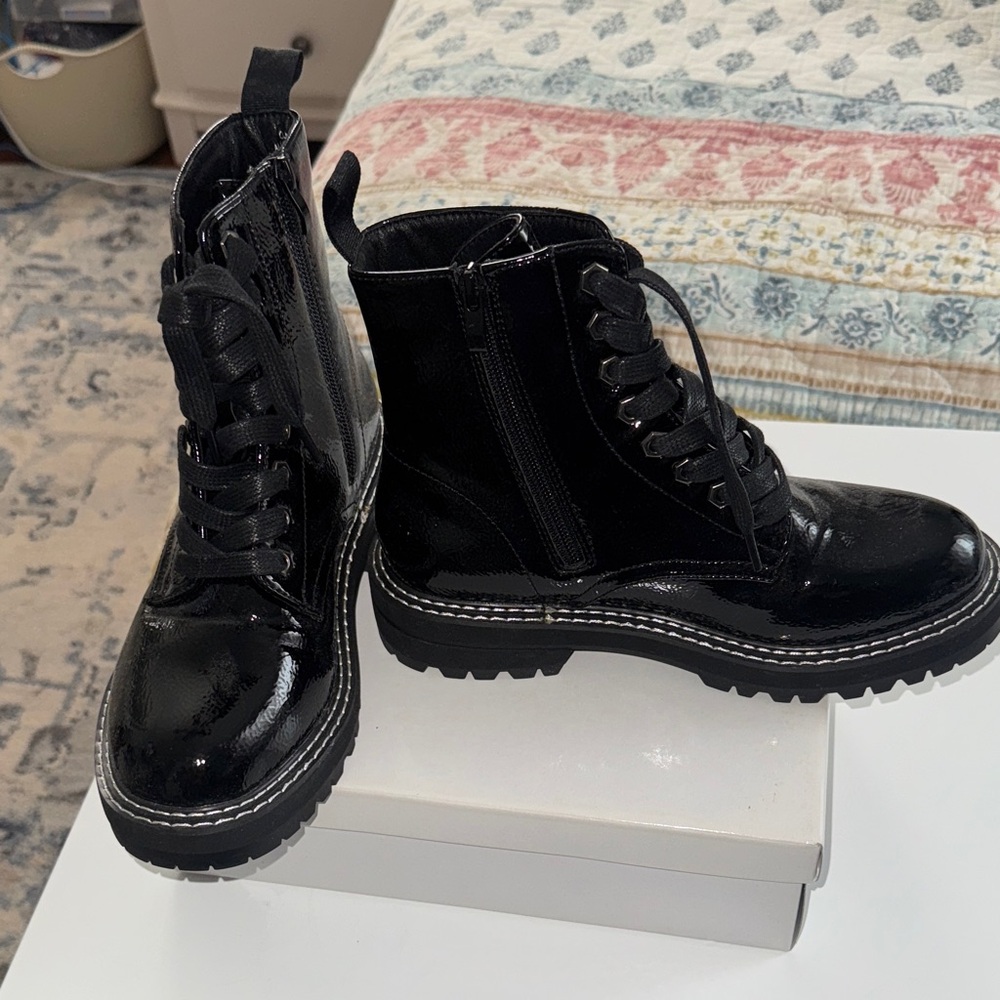 Black Patent Leather Women's Boots